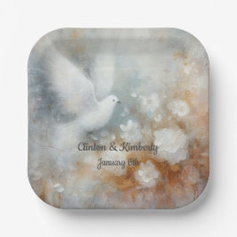 Plato De Papel Placas de papel floral de la cocina de la boda - P