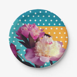 Plato De Papel Placas de papel floral elegantes