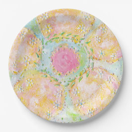 Plato De Papel Placas De Papel Floral Rosa "Eos"