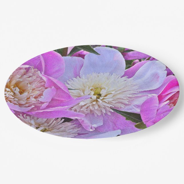 PLATO DE PAPEL PLACAS DE PAPEL FLORALES/PEONIES (Angular)