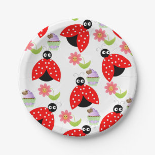 Plato De Papel Placas de papel, Flores florales de pastelito de b