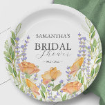 Plato De Papel Placas de papel Flores silvestres Ducha de novia<br><div class="desc">Estos platos de papel de ducha de novia tienen una cubierta inferior de flores silvestres acuáticas en tonos naranja y violeta lavanda. Utilice los campos de plantilla para agregar el texto del personalizado. Una elección elegante para bodas con temática de flor silvestre o duchas de novias en el jardín botánico....</div>
