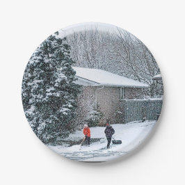 Plato De Papel Placas de papel fotográfico de nieve