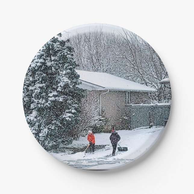 Plato De Papel Placas de papel fotográfico de nieve (Anverso)