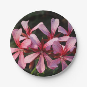 Plato De Papel Placas de papel fotográfico rosa FLowers de 7 pulg