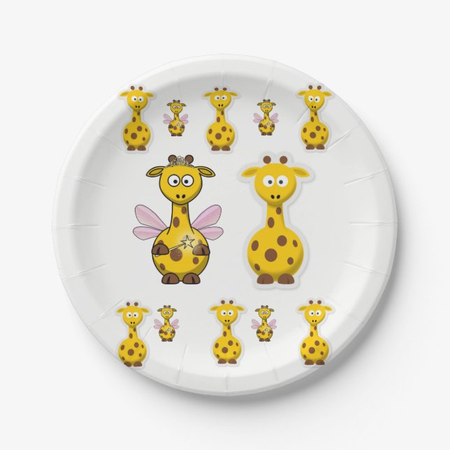 Plato De Papel Placas de papel Giraffe (Anverso)
