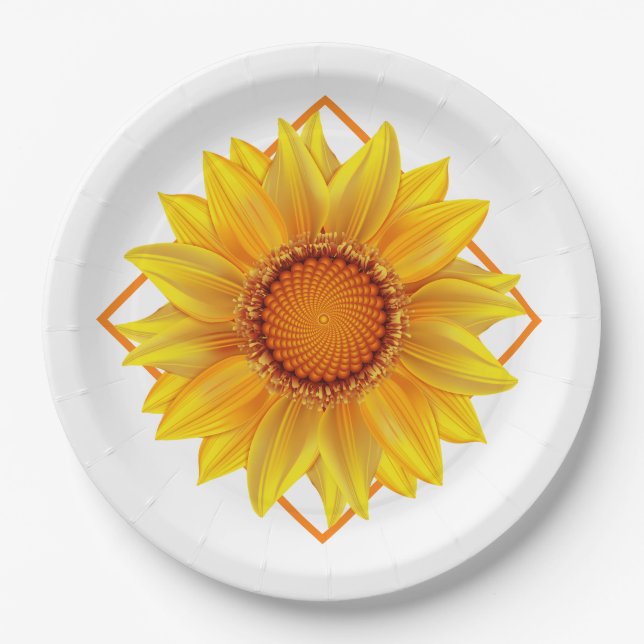 Plato De Papel Placas de papel-girasol (Anverso)