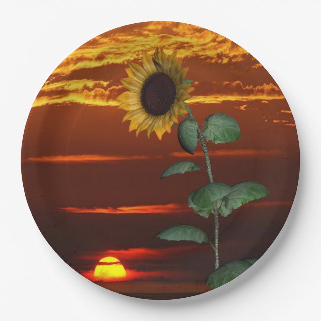 Plato De Papel Placas de papel girasol (Anverso)