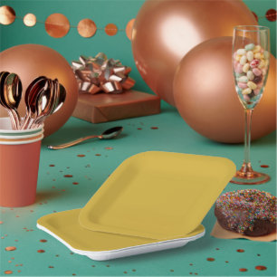 Plato De Papel Placas de papel Gold Square