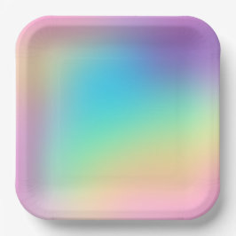 Plato De Papel Placas de papel gradiente de arcoiris pastoral pas