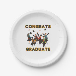 Plato De Papel Placas de papel graduadas de felicitaciones