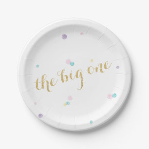 Plato De Papel Placas de papel grandes de un primer cumpleaños