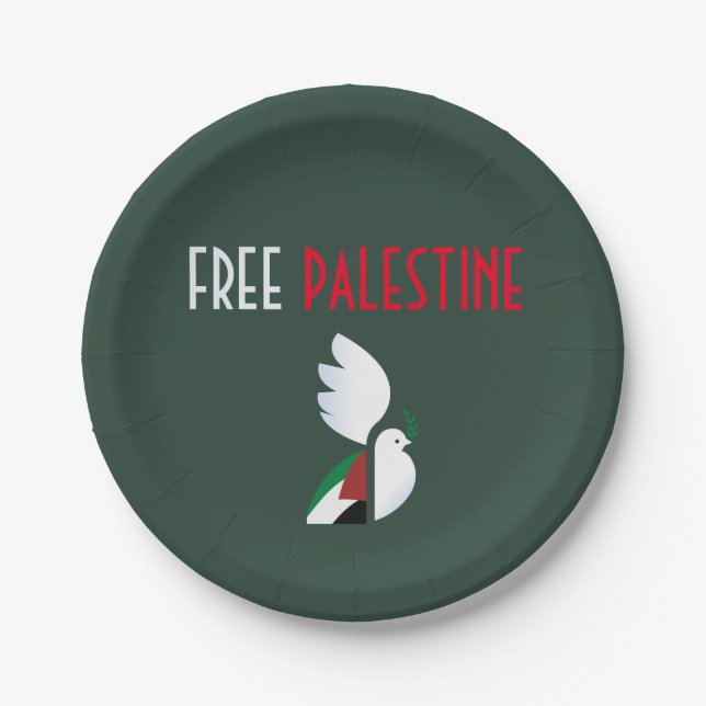 Plato De Papel Placas de papel gratuitas para Palestina - Tableta (Anverso)