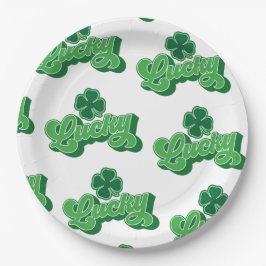 Plato De Papel Placas de papel Green Lucky St. Patrick