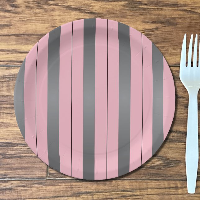 Plato De Papel placas de papel gris y rosa (Subido por el creador)