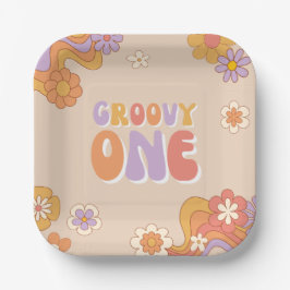 Plato De Papel Placas de papel Groovy One Fiesta
