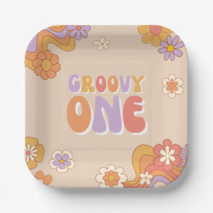 Plato De Papel Placas de papel Groovy One Fiesta