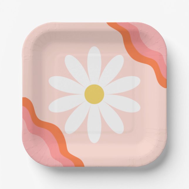 Plato De Papel Placas de papel gruesas | Placas Fiestas Groovy (Anverso)