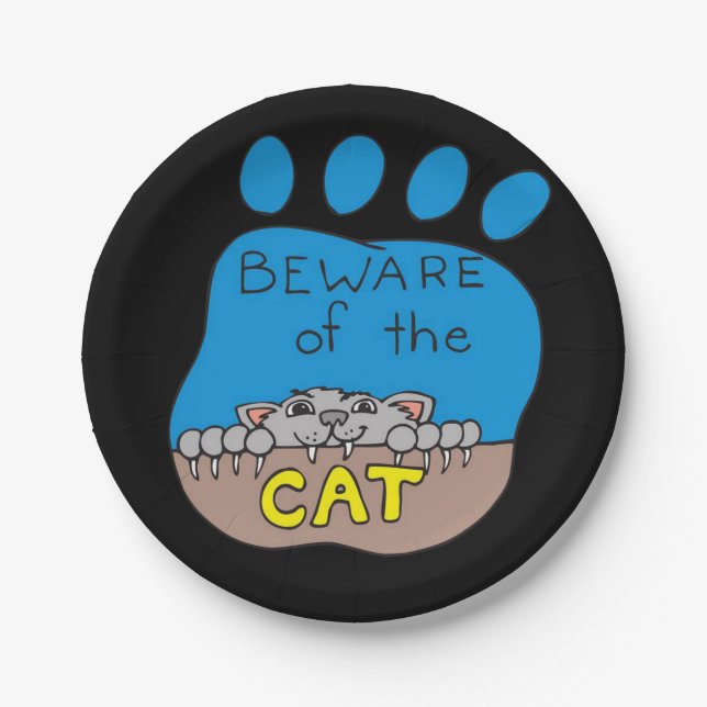 Plato De Papel Placas de papel Halloween, Cat (Anverso)