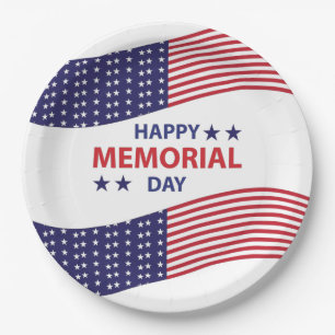 Plato De Papel Placas de papel Happy Memorial Day