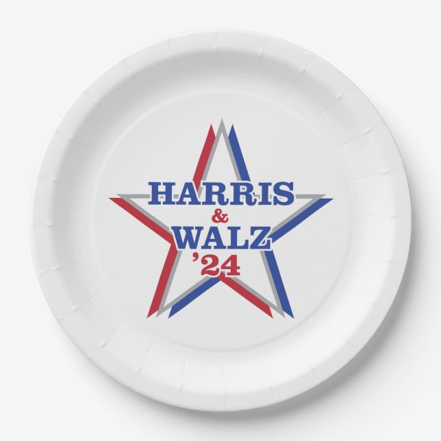 Plato De Papel Placas de papel HARRIS y WALZ '24 (Anverso)