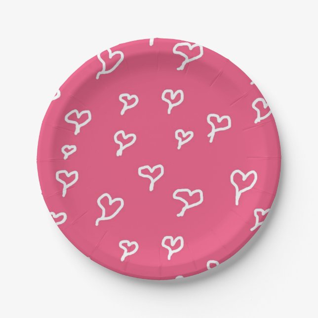 Plato De Papel Placas de papel Hearts (Anverso)