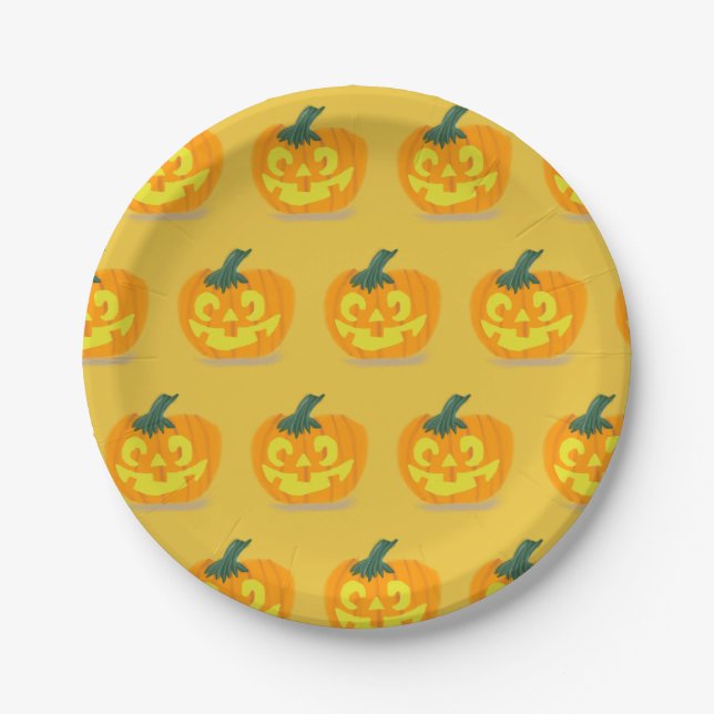 Plato De Papel Placas de papel Jack-O’ Lantern (Anverso)
