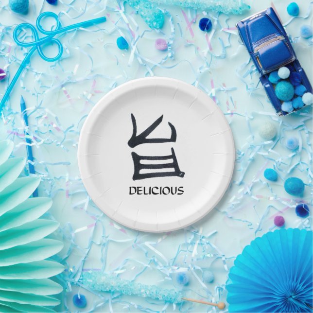 Plato De Papel Placas de papel Kanji Delicious (Fiesta)