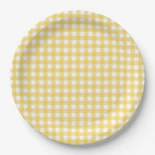 Plato De Papel Placas de papel Lauren Yellow Gingham
