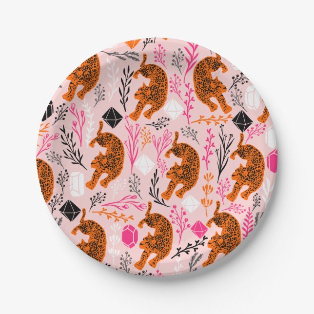 Plato De Papel Placas de papel Leopardo (Anverso)