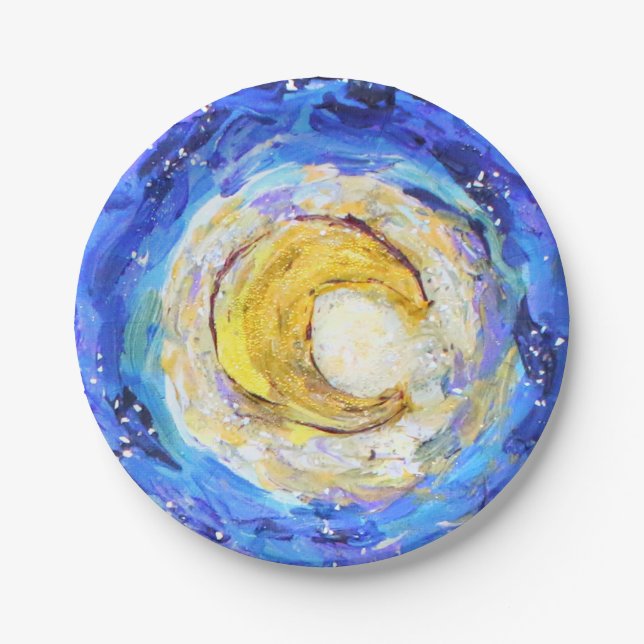 Plato De Papel Placas de papel lunar Purpurinoso (Anverso)