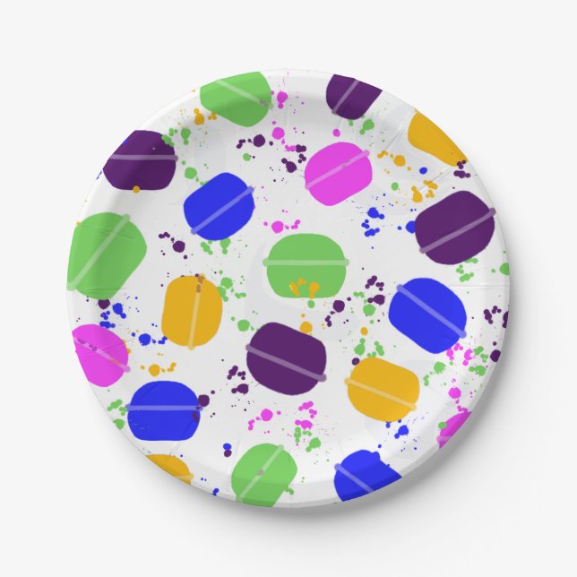 Plato De Papel Placas de papel Macaron Confetti (Anverso)