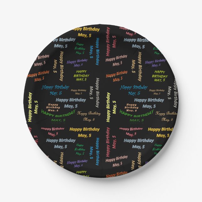 Plato De Papel Placas de papel Mayo, 5 Cumpleaños (Anverso)