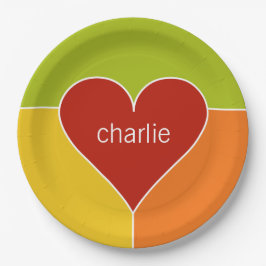 Plato De Papel Placas de papel monograma del personalizado del pa