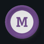 Plato De Papel Placas de papel monograma personalizado<br><div class="desc">Cambie el inicial a lo que desee. Consulte mi tienda (PATRONES > MONOGRAMOS y MARCOS) para obtener más productos de plantilla personalizado.</div>