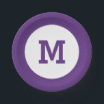 Plato De Papel Placas de papel monograma personalizado<br><div class="desc">Cambie el inicial a lo que desee. Consulte mi tienda (PATRONES > MONOGRAMOS y MARCOS) para obtener más productos de plantilla personalizado.</div>