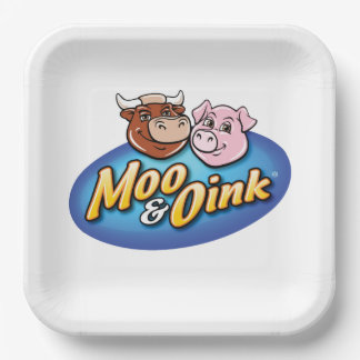 Plato De Papel Placas de papel Moo y Oink