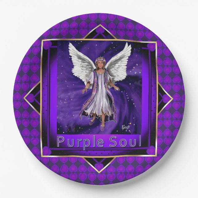 Plato De Papel Placas de papel morado Soul (Anverso)