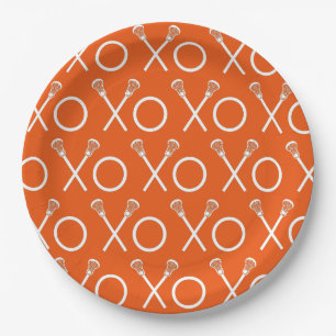 Plato De Papel Placas de papel Naranja de Lacrosse Team