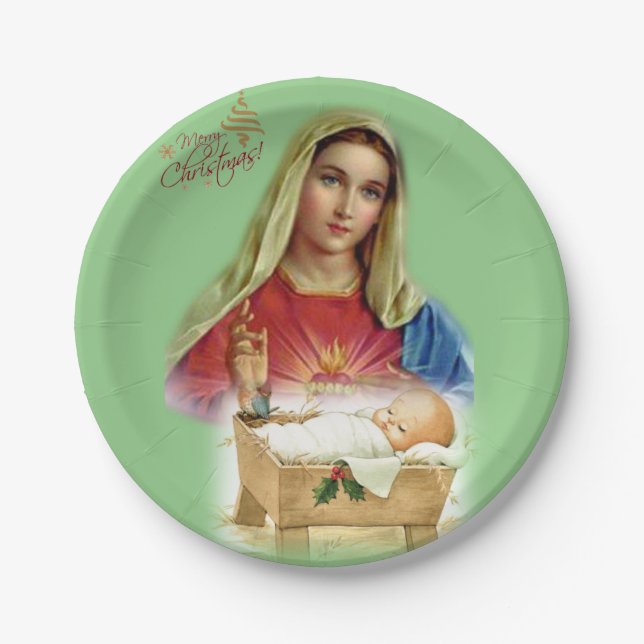 Plato De Papel Placas de papel navidades, Jesucristo (Anverso)