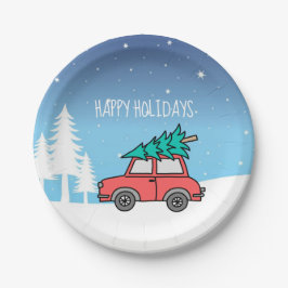 Plato De Papel Placas de papel navideñas 7"