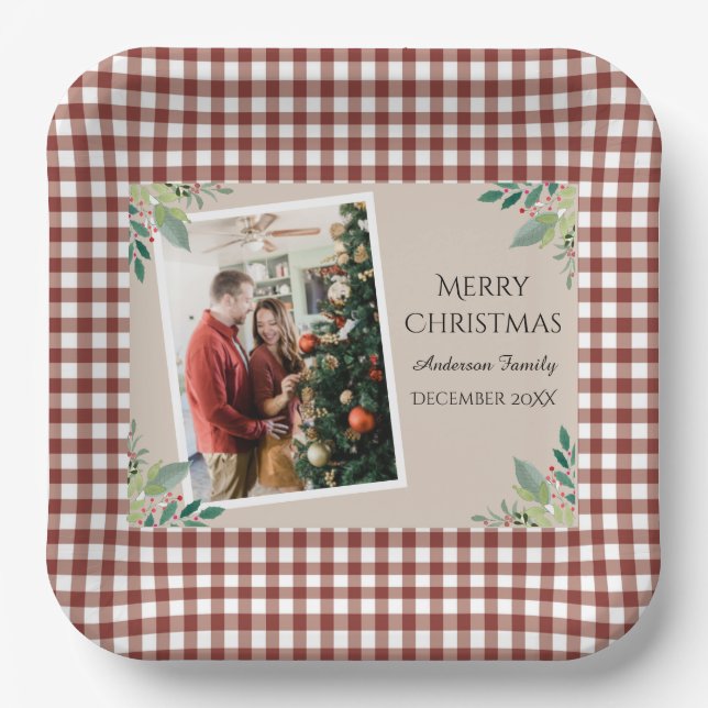 Plato De Papel Placas de papel navideño de navidad de Navidad con (Anverso)