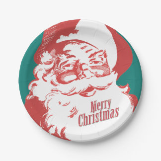 Plato De Papel Placas de papel navideño de Santa Merry