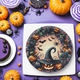 Plato De Papel Placas de papel nocturno de Halloween encantadas