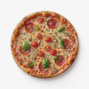 Plato De Papel Placas de papel nocturno de pizza