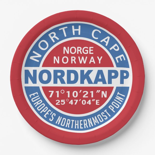 Plato De Papel placas de papel NORDKAPP Noruega (Anverso)
