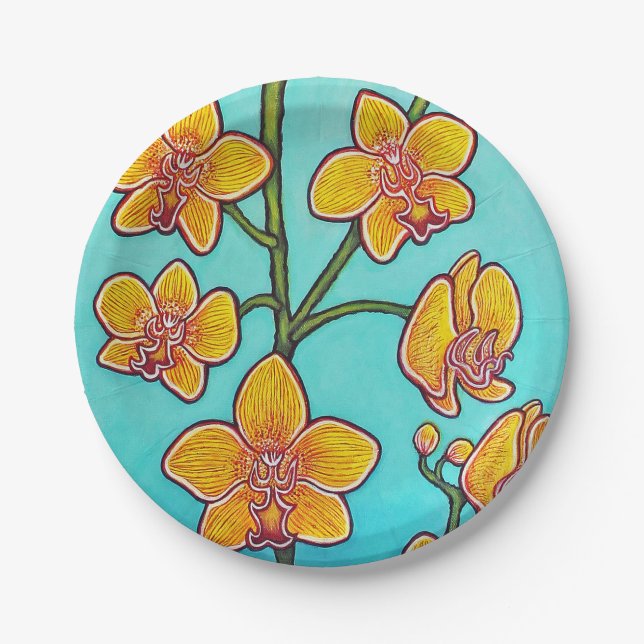 Plato De Papel Placas de papel Orquid Azure II (Anverso)