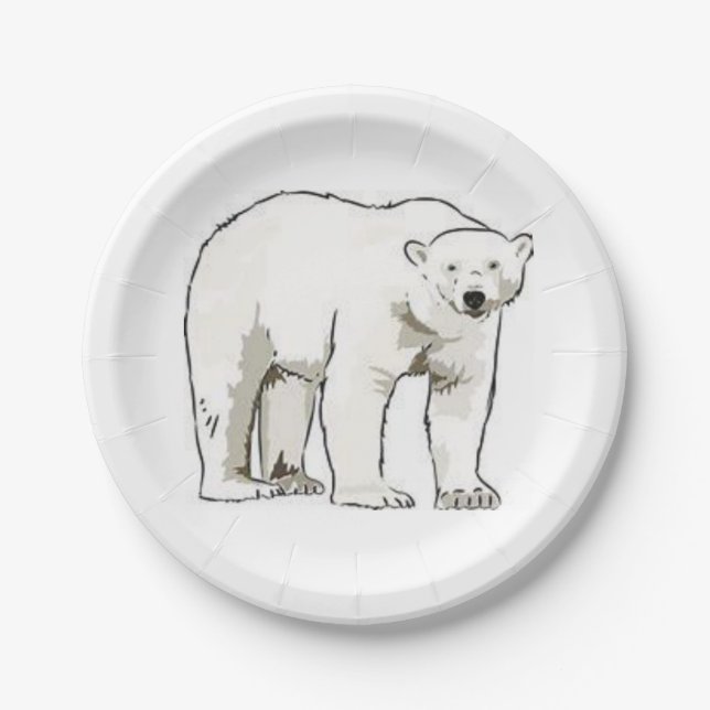 Plato De Papel Placas de papel Oso Polar (Anverso)