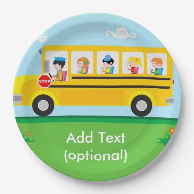 Plato De Papel Placas de papel para autobuses escolares (Anverso)