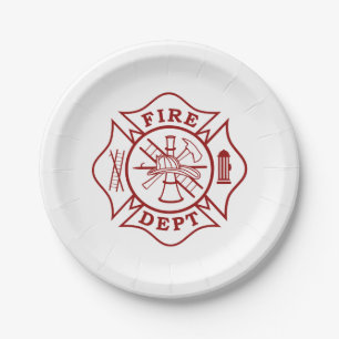 Plato De Papel Placas de papel para bomberos y bomberos de 7"